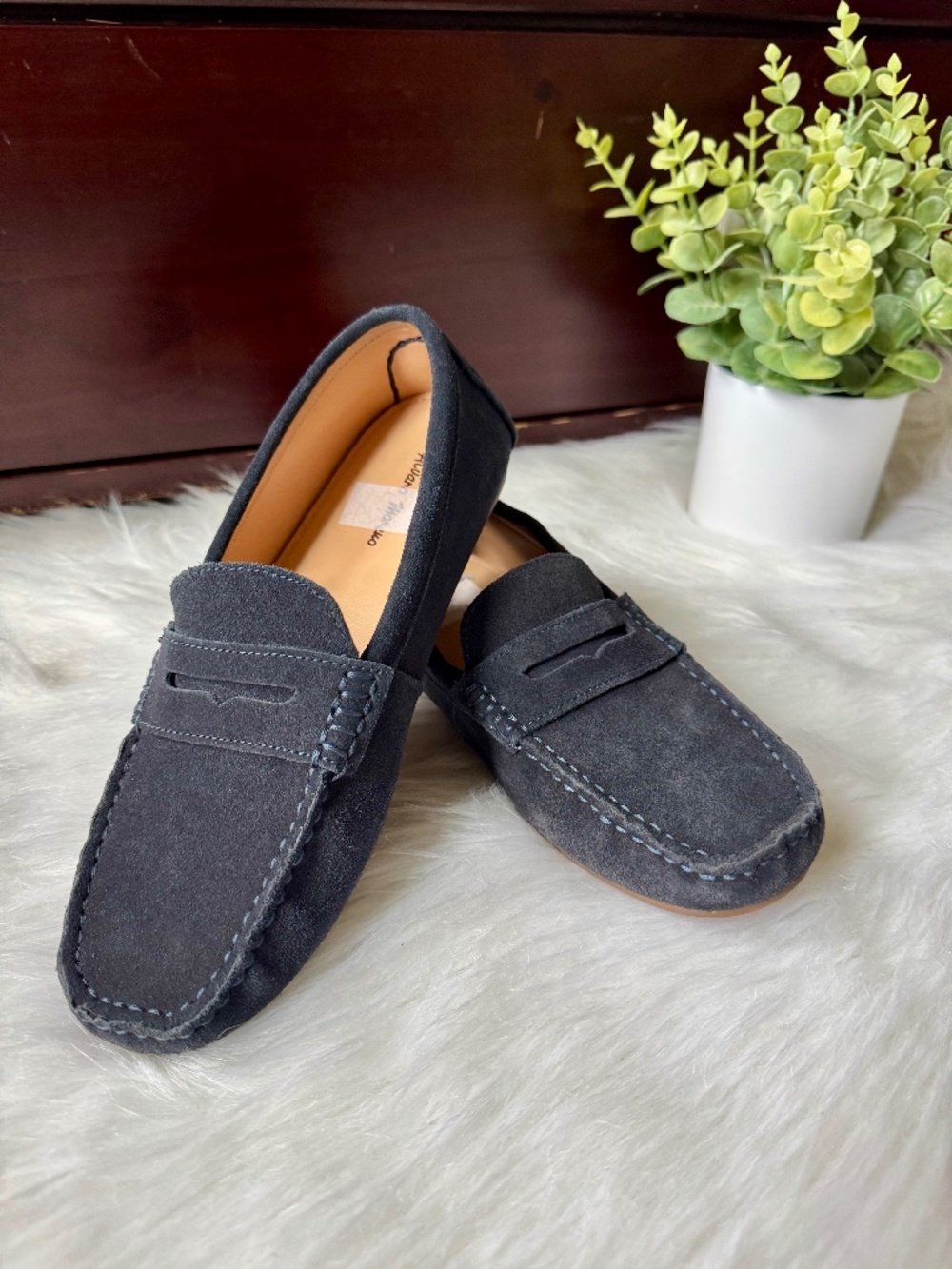 Alvaro Moreno Navy Suede Driving Loafers European Preppy Moccasins
